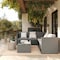 Flash Furniture Roan Indoor/Outdoor L-Shaped Sectional w/Coffee Table in Gray Wicker PE Rattan w/Gray Cushions BN-WS404-GY-GY-GG - alternate 7